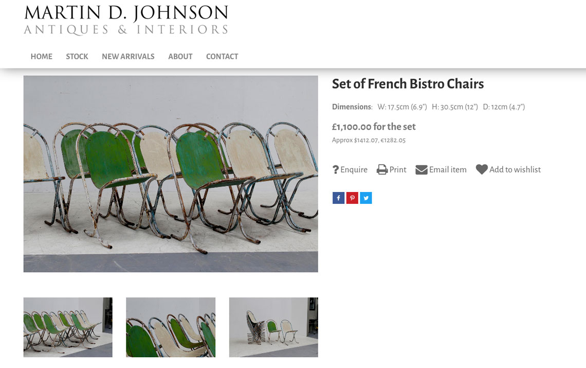 Martin D Johnson french bistro chairs